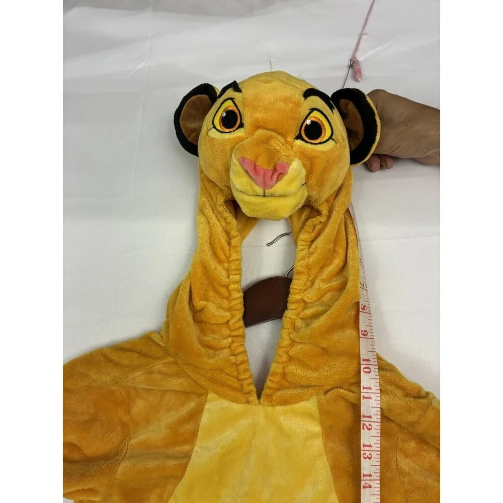 Disney Lion King Simba Kids Costume 4T Plush One Piece Jumpsuit Hood Yellow